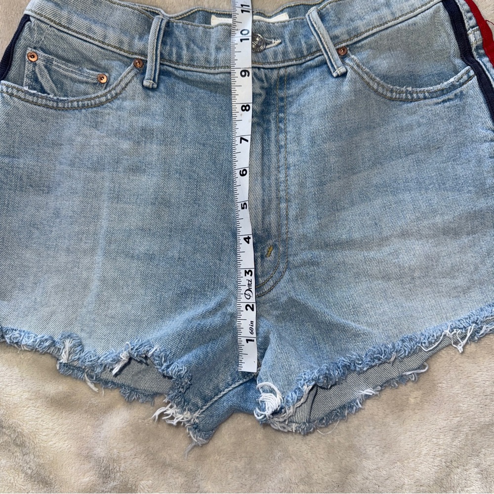 MOTHER Superior Denim Easy Does It Short Blue Thanks Again Racer Wash Size 27 - Picture 9 of 14